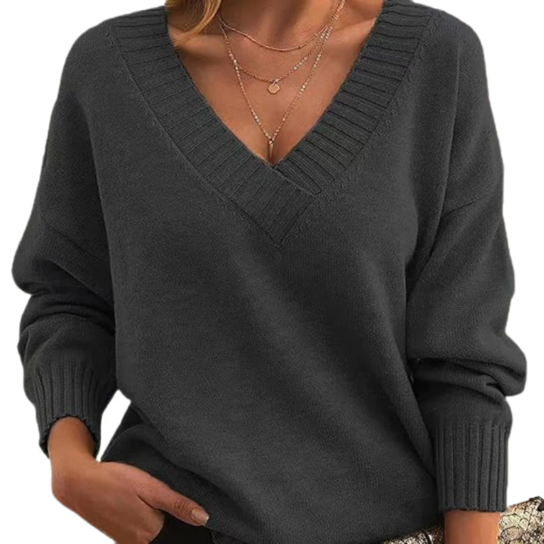 Emma | V-Neck Cashmere Sweater – Soft, Elegant & Timeless