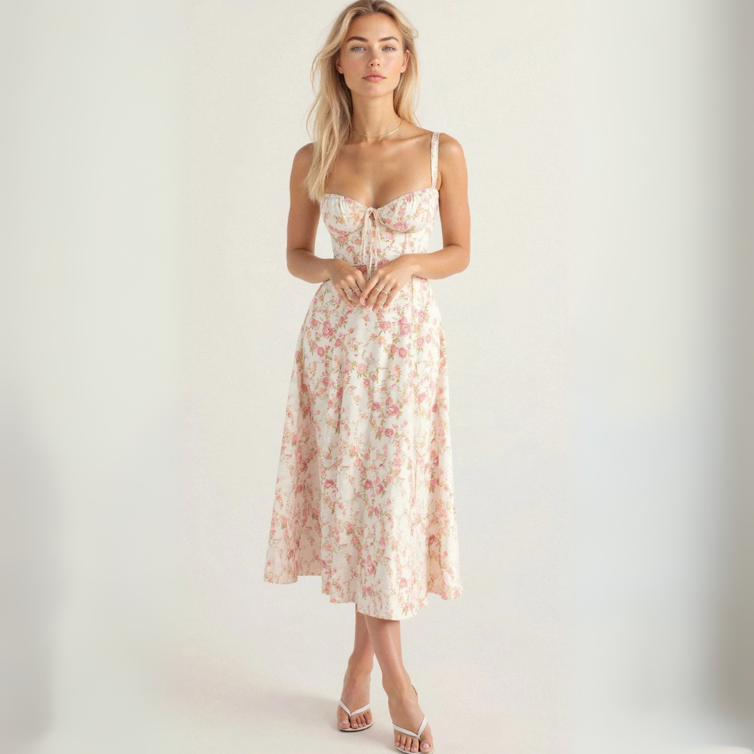 Rose | Corset Midi Dress – Elegant & Feminine Fit