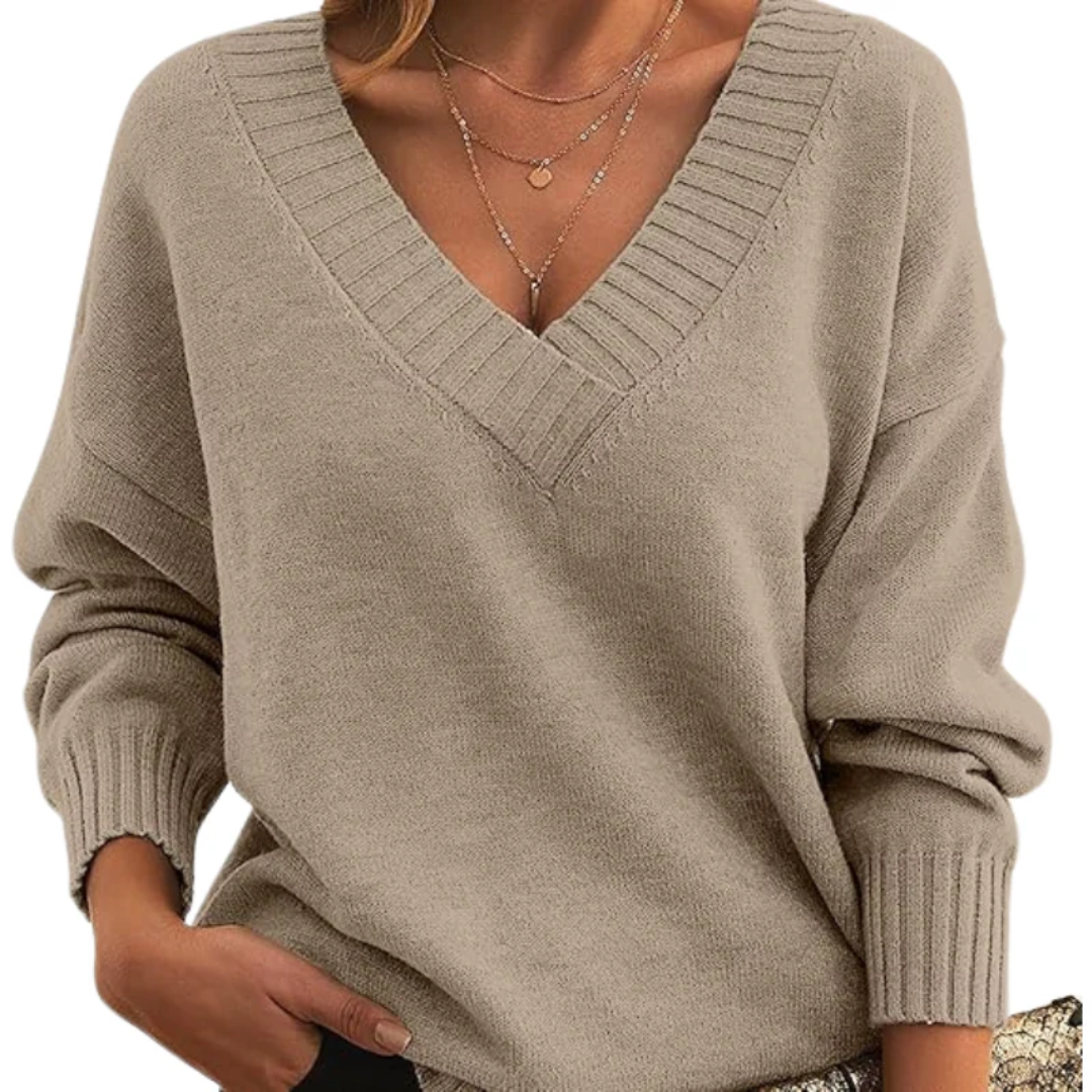 Emma | V-Neck Cashmere Sweater – Soft, Elegant & Timeless