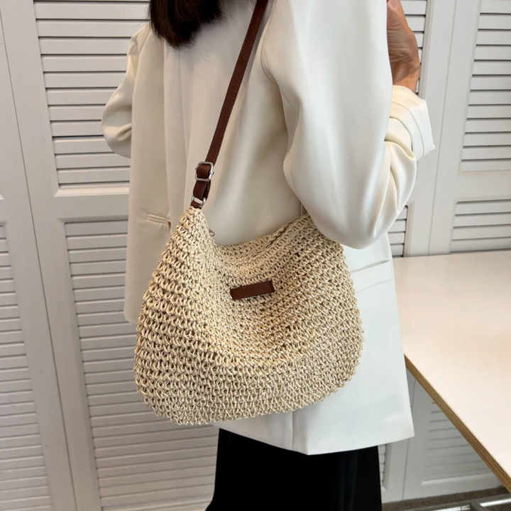 Ellie | Handmade Straw Shoulder Bag – Lightweight & Stylish