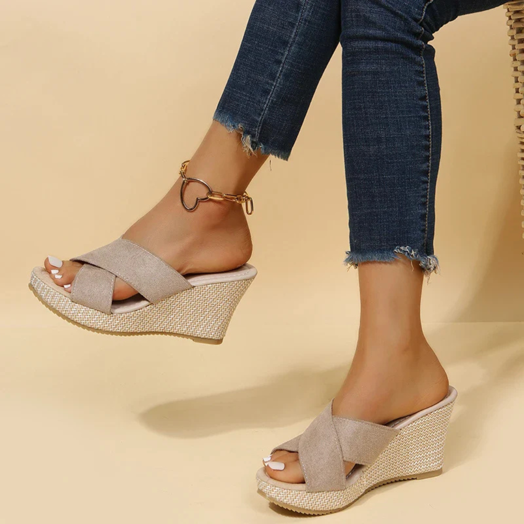 Rosalie | Wedge Platform Sandals – Soft Suede & Espadrille Sole