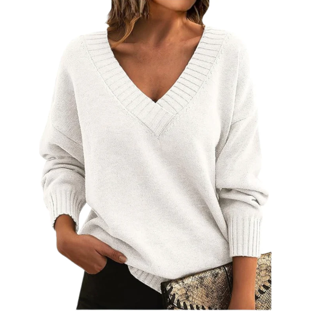 Emma | V-Neck Cashmere Sweater – Soft, Elegant & Timeless