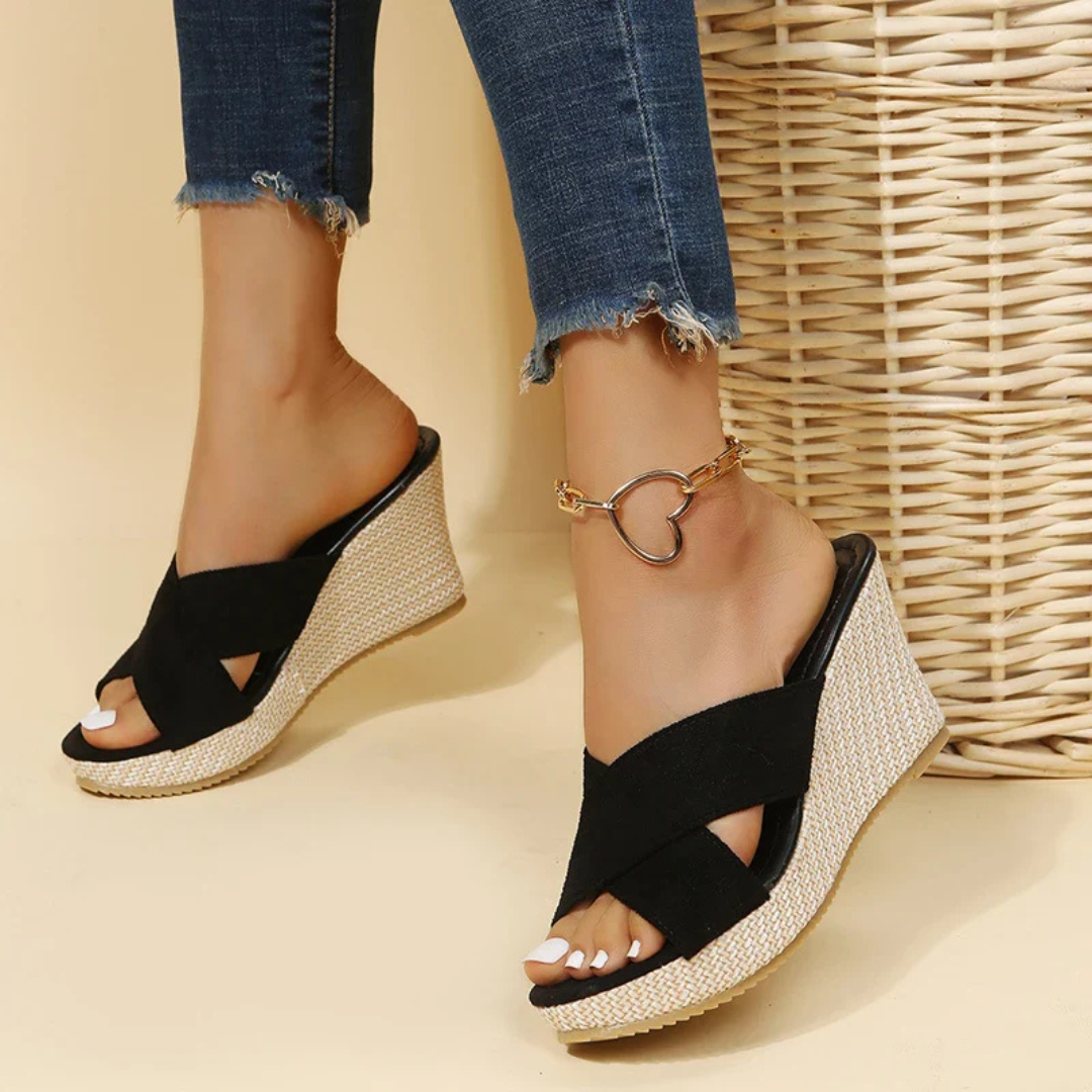 Rosalie | Wedge Platform Sandals – Soft Suede & Espadrille Sole