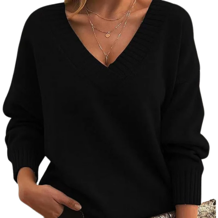 Emma | V-Neck Cashmere Sweater – Soft, Elegant & Timeless