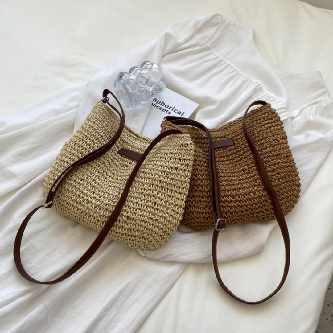 Ellie | Handmade Straw Shoulder Bag – Lightweight & Stylish