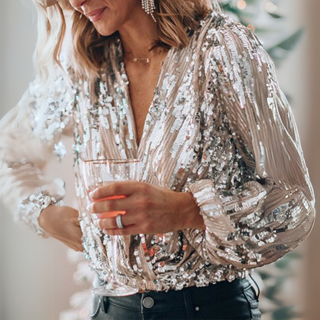 Victoria | Sequin Blouse – Glamorous Shine & Elegant Fit