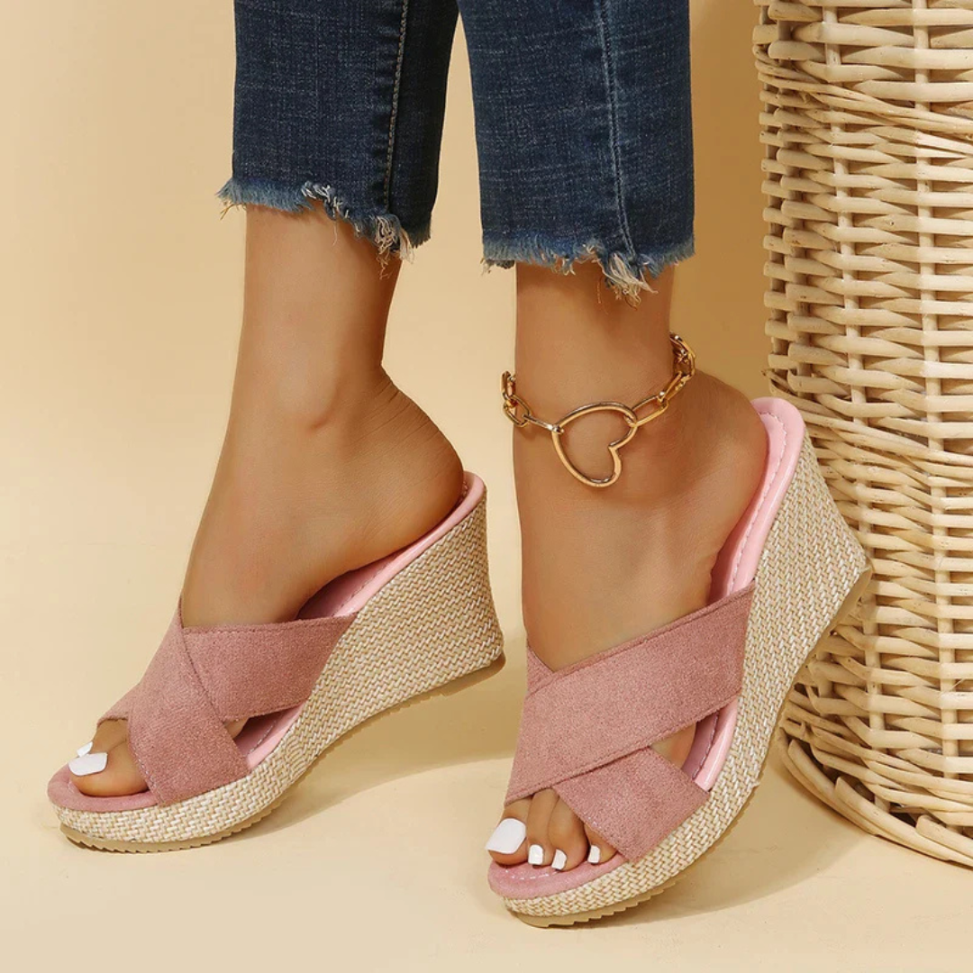 Rosalie | Wedge Platform Sandals – Soft Suede & Espadrille Sole