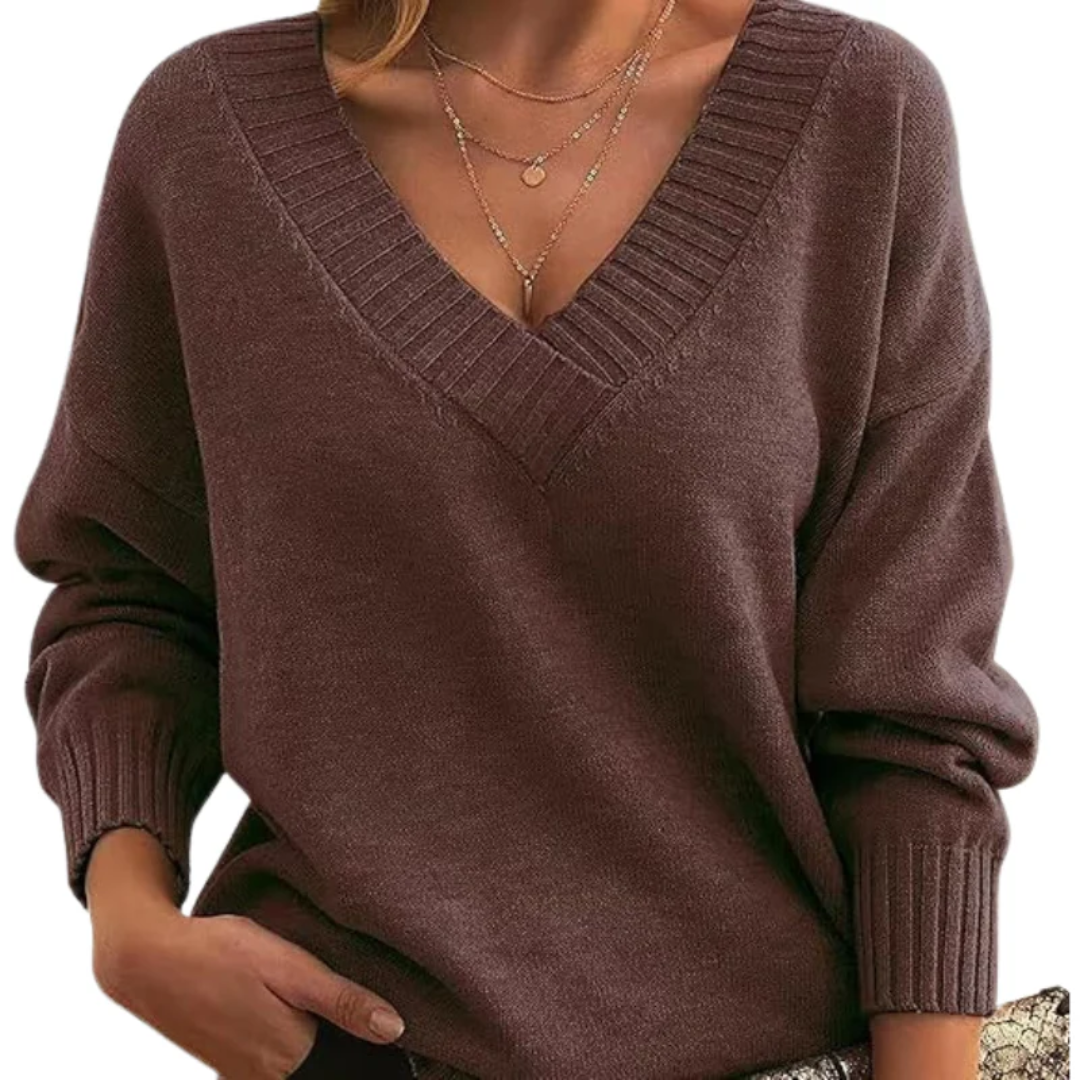 Emma | V-Neck Cashmere Sweater – Soft, Elegant & Timeless