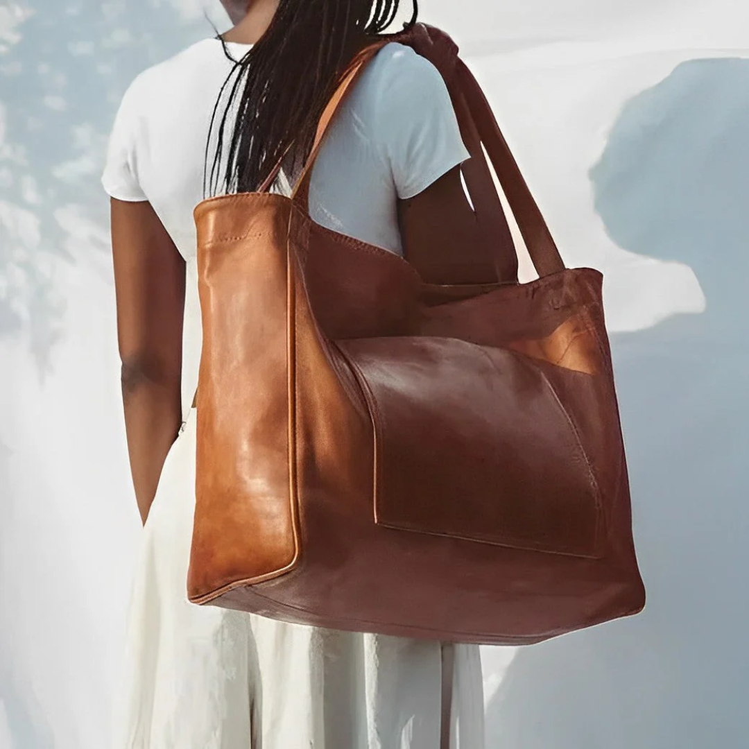 Janna | Vintage Leather Bag – Spacious & Stylish Everyday Bag