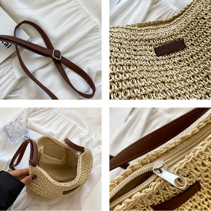 Ellie | Handmade Straw Shoulder Bag – Lightweight & Stylish