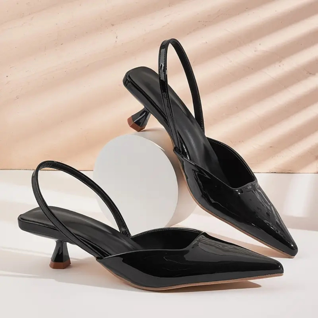 Vera | Sleek Patent Kitten Heels – Timeless Elegance & All-Day Comfort