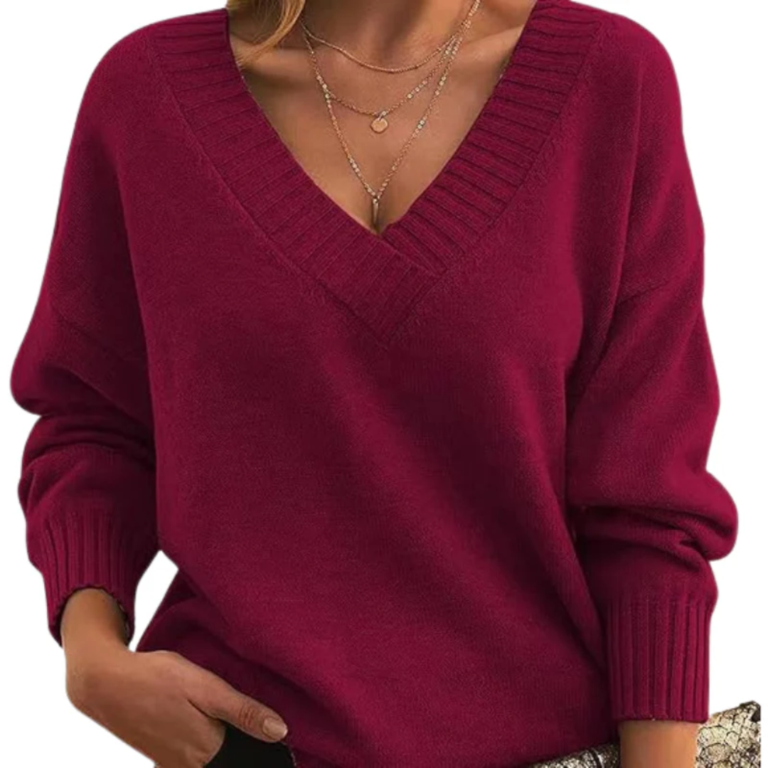 Emma | V-Neck Cashmere Sweater – Soft, Elegant & Timeless