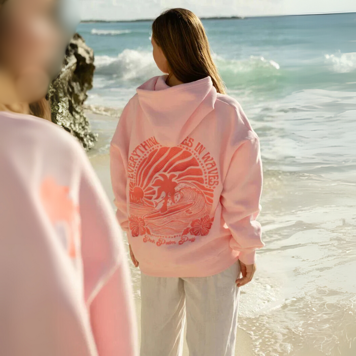 Abigail | Embroidered Hoodie – Tropical Vibes with a Stylish Touch