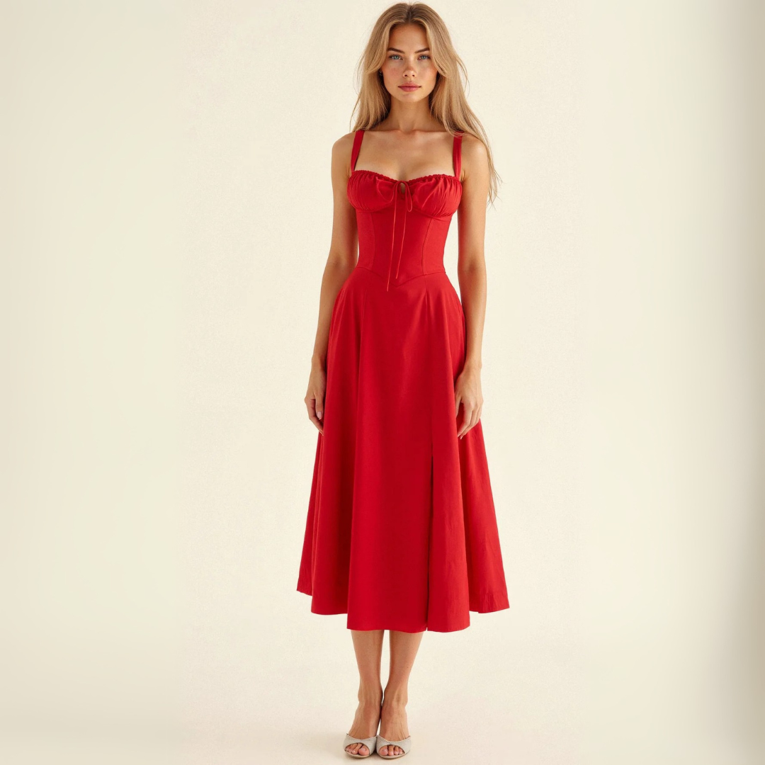 Rose | Corset Midi Dress – Elegant & Feminine Fit