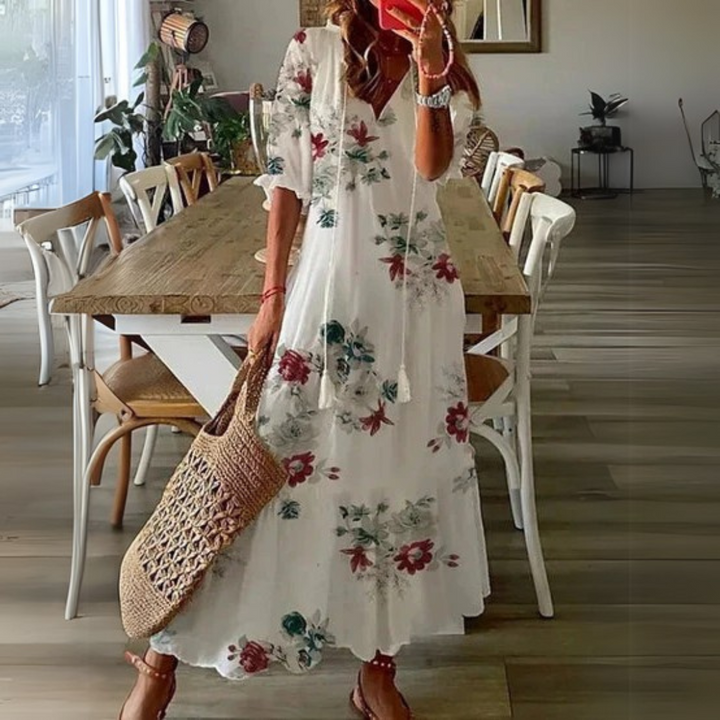 Elodie | Boho Floral Maxi Dress – Effortless Elegance & Comfort