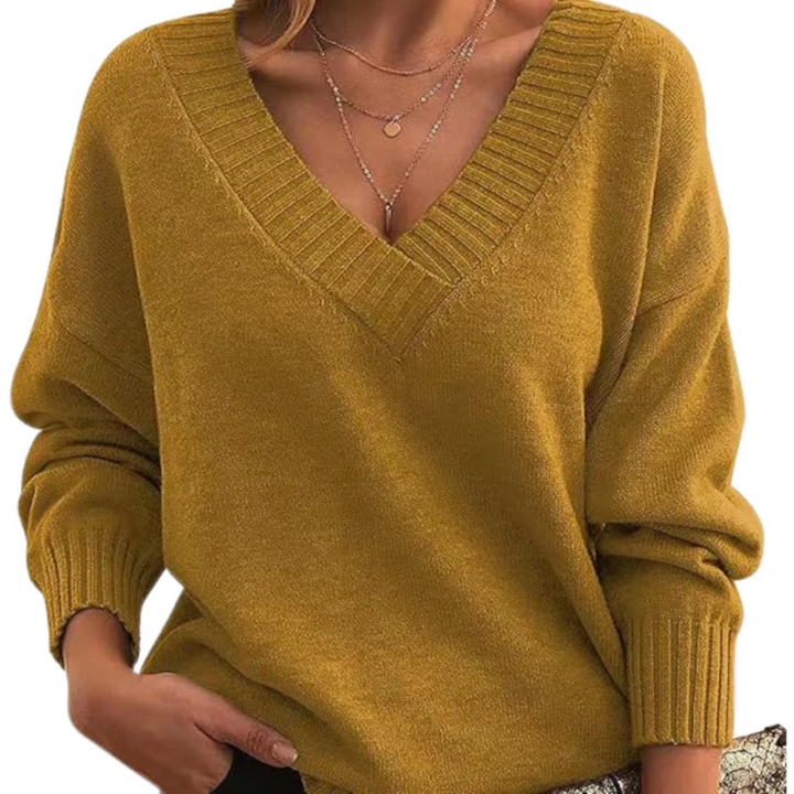 Emma | V-Neck Cashmere Sweater – Soft, Elegant & Timeless