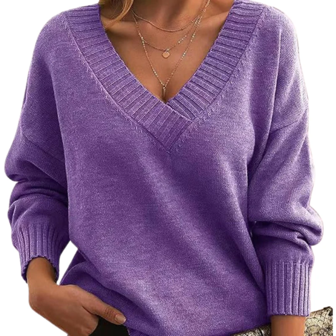 Emma | V-Neck Cashmere Sweater – Soft, Elegant & Timeless