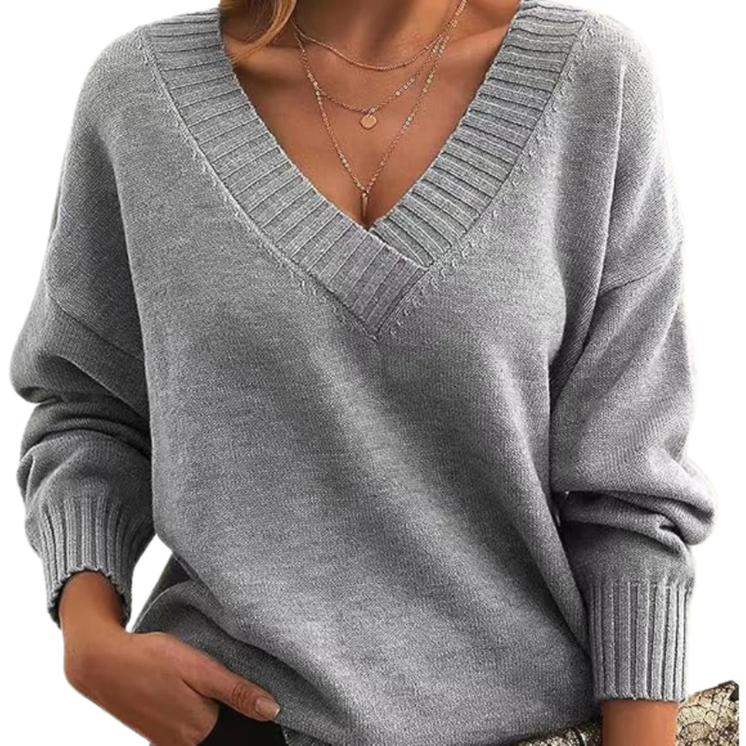 Emma | V-Neck Cashmere Sweater – Soft, Elegant & Timeless